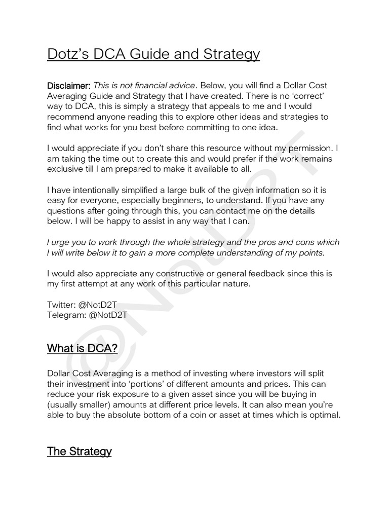Dotz's DCA Guide | PDF | Investing | Economies