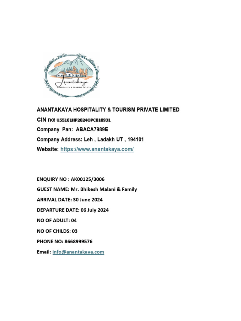 Nubra Valley Family Itinerary 2024 | PDF | Dehydration