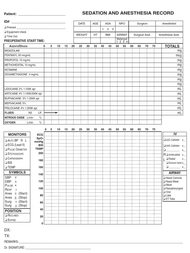Veterinary Anesthesia Record Template | PDF | Anesthesia | Clinical ...