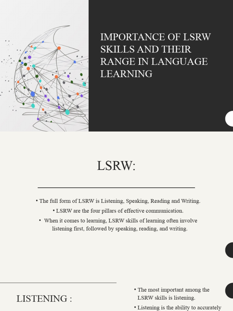 Importance of LSRW Skills in Learning | PDF | Communication | Learning