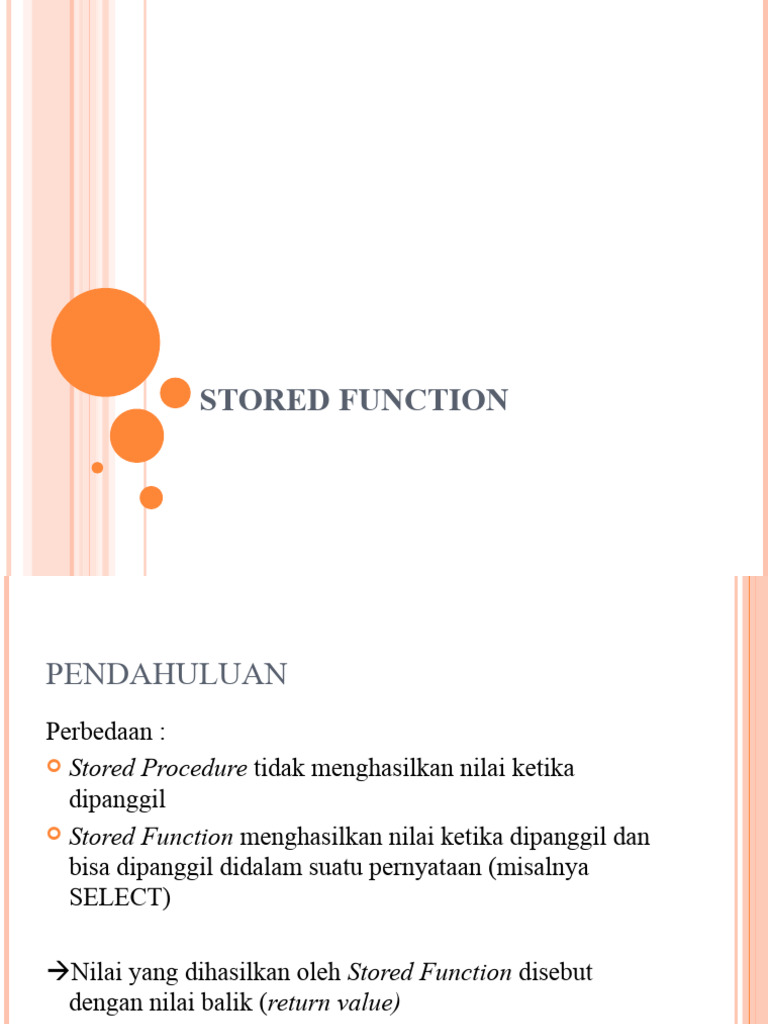 Panduan Lengkap Stored Function SQL | PDF