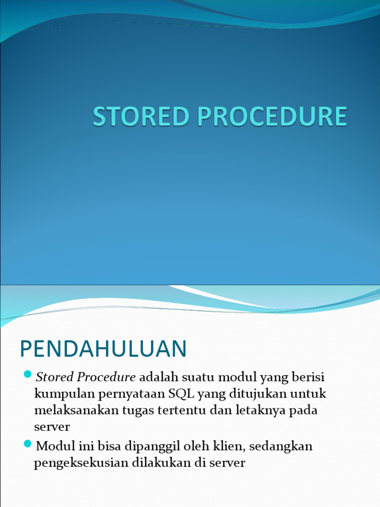 Panduan Lengkap Stored Procedure SQL | PDF | Komputer