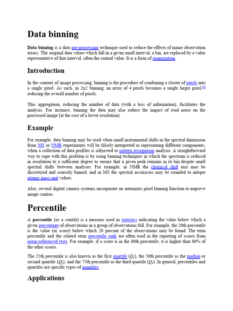 Data Binning | PDF | Percentile