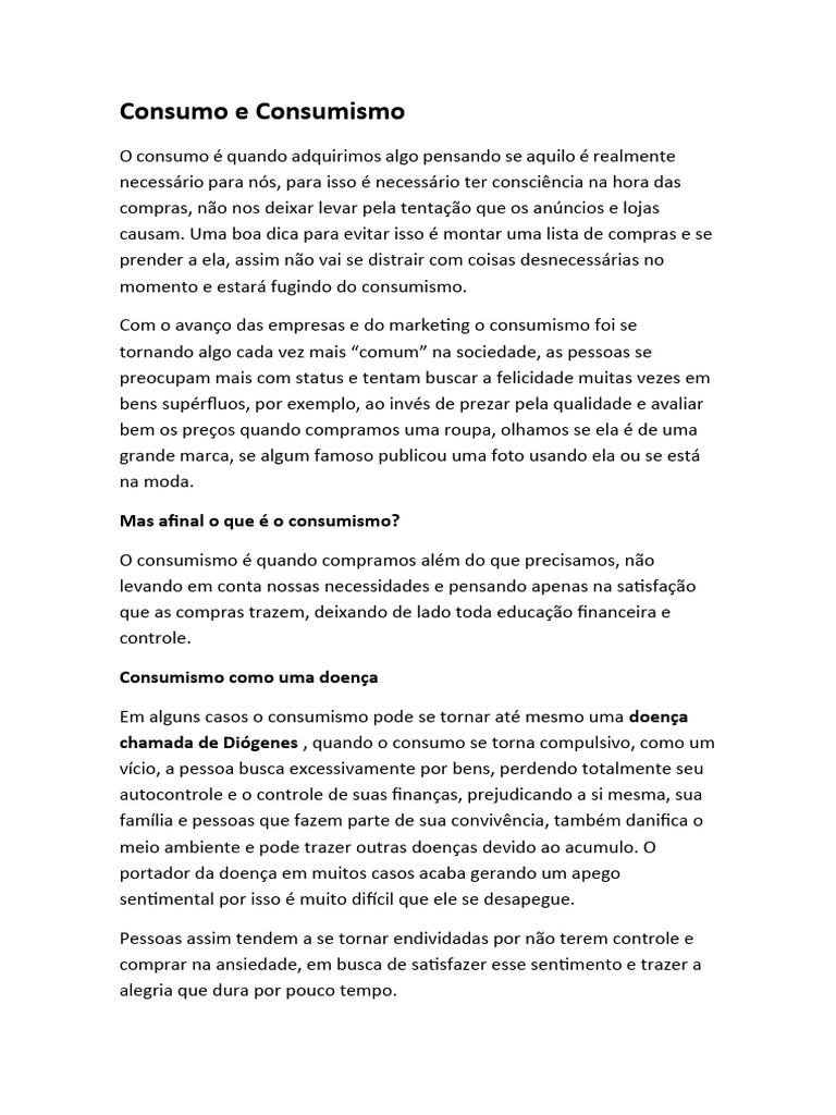 Consumo Consciente e Seus Impactos | PDF | Consumismo