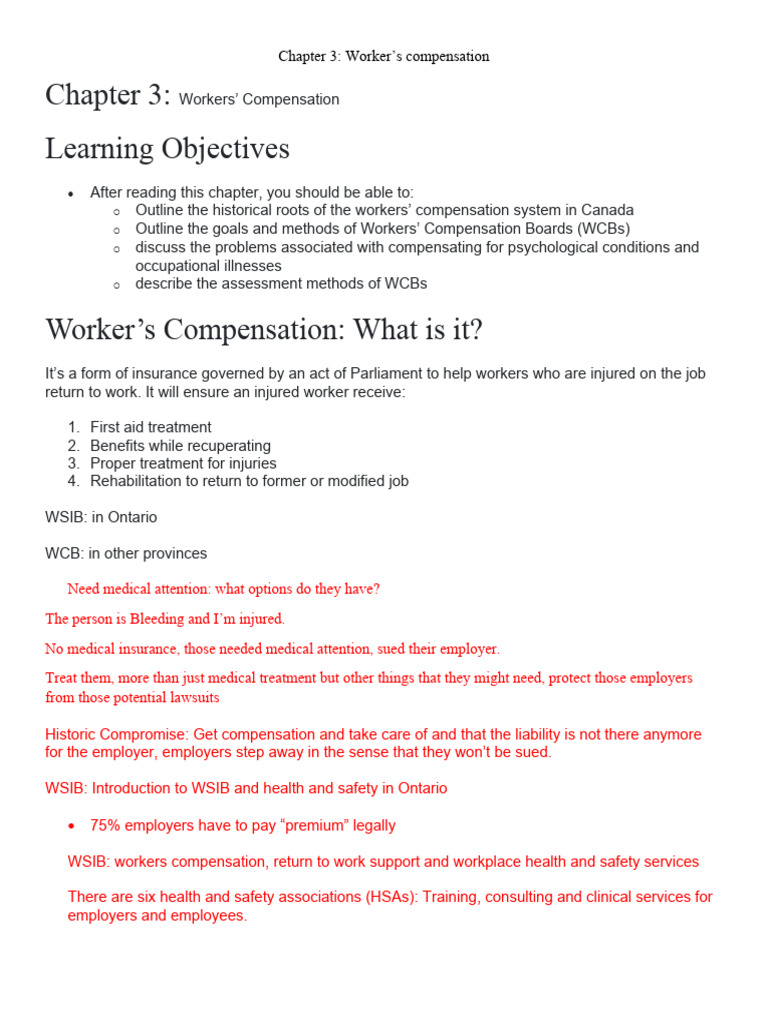 Chapter 3 - Workers Compensation | PDF | Workers' Compensation ...