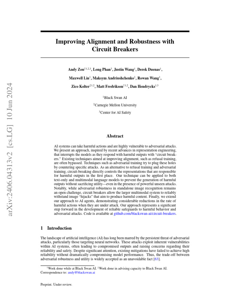Improving Alignment and Robustness With Circuit Breakers | PDF ...