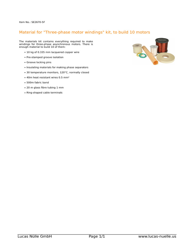 9372 e material for three phase motor windings kit to build 10 motors pdf