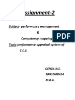 Assignment-2: Subject-Performance Management & Competency Mapping. Topic-Performance Appraisal System of T.C.S