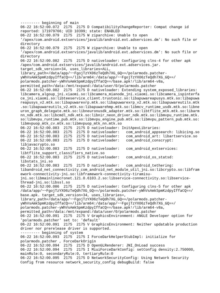 Android Log: NativeLoader & Compatibility | PDF | Application Software ...