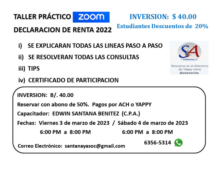 Taller Declaración de Renta 2022 | PDF | Finanzas y dinero
