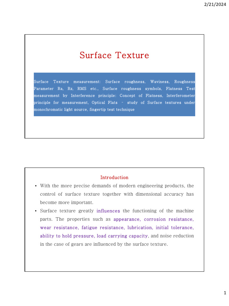 Metrology 3 | PDF | Optics | Surface Roughness