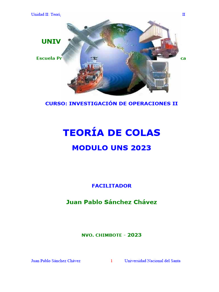 1 Modulo Teoria de Colas Invope II 2023 | PDF | Distribución de veneno ...