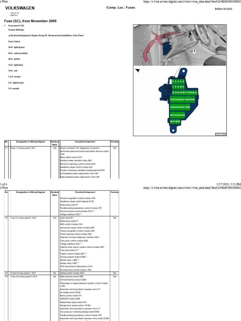 Seat Alhambra Fuse Box Diagram Guide | PDF | Fuse (Electrical)