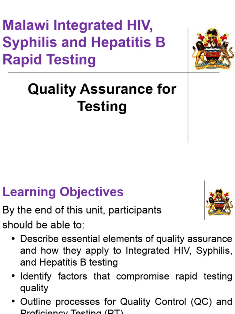 Rapid Testing QA for Health Workers | PDF | Quality Assurance | Medical ...
