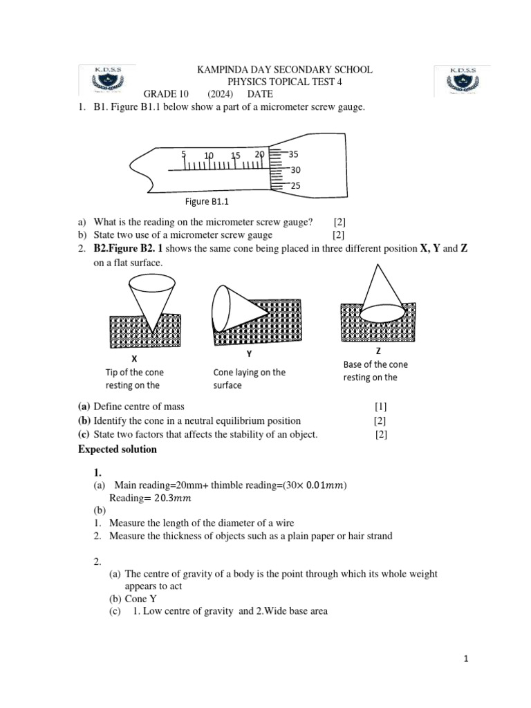 Grade 10 Physics Test 4 | PDF
