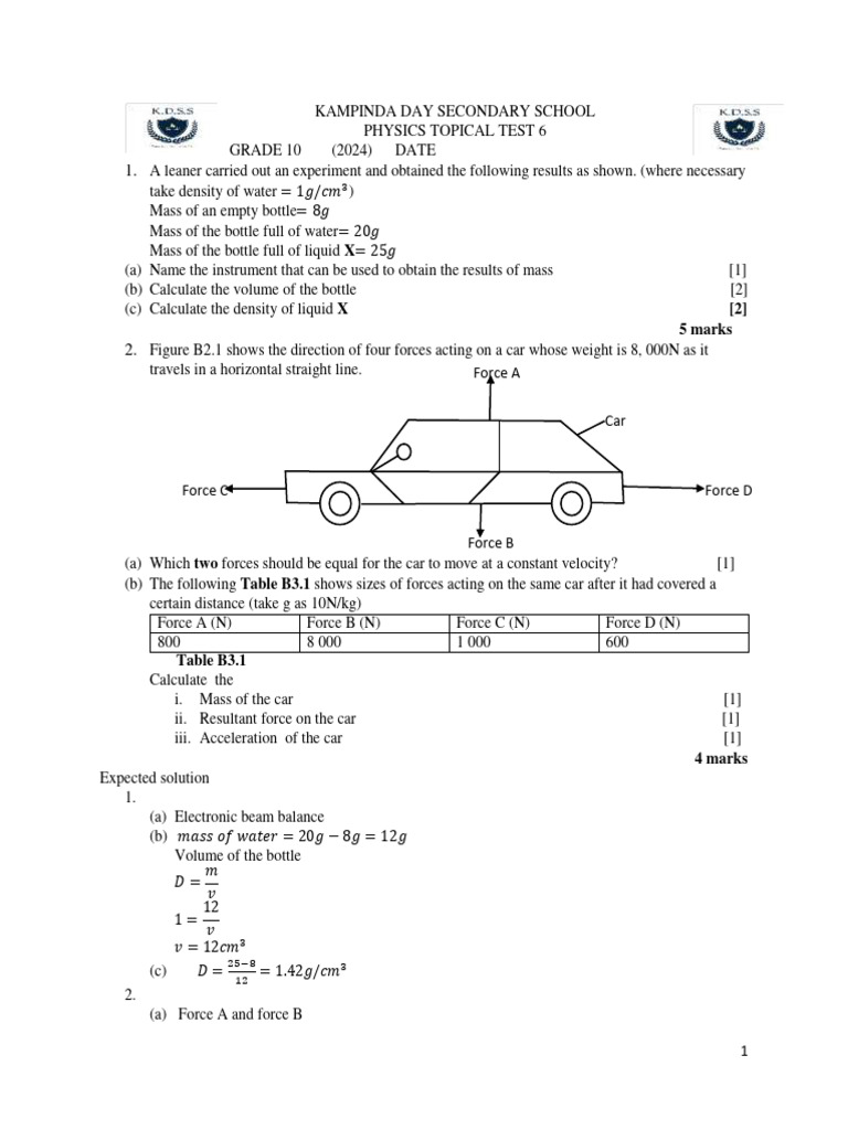 ph10 Test 6 | PDF | Force | Mass