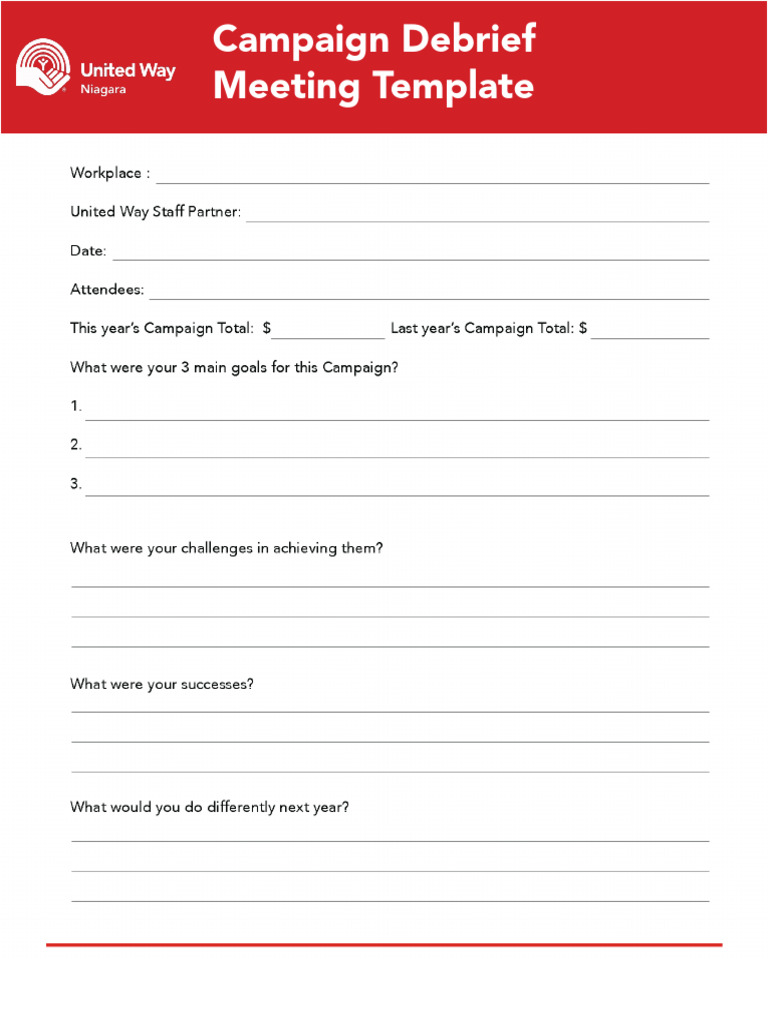 Campaign Debrief Meeting Template PDF