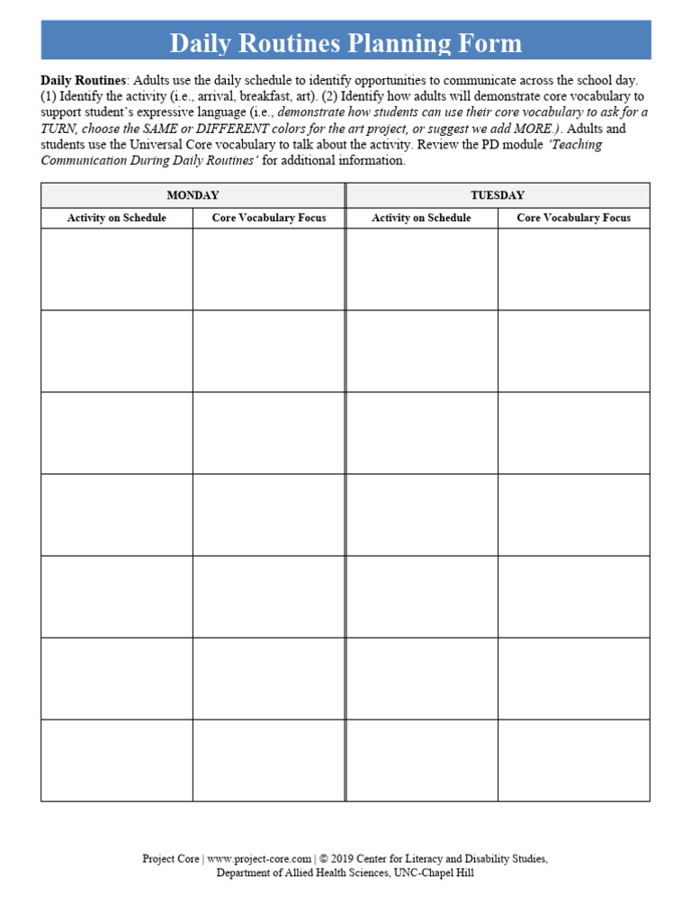 Daily_Routines_Planning_Form_032919 | PDF