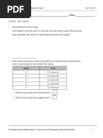 CAMBRIDGE PRIMARY MATHEMATICS STAGE 5 Unit 1 Test | PDF