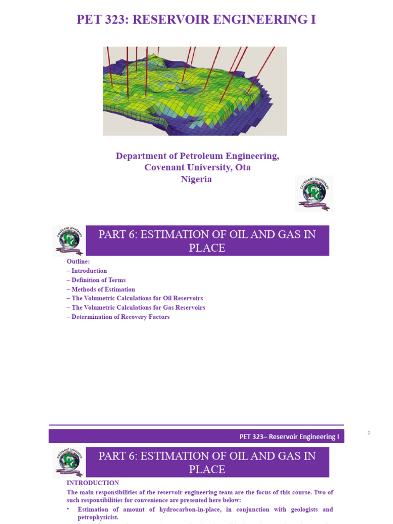 Part 6 - 7 (Estimation of OOIP - OGIP) - Edited | PDF | Petroleum ...