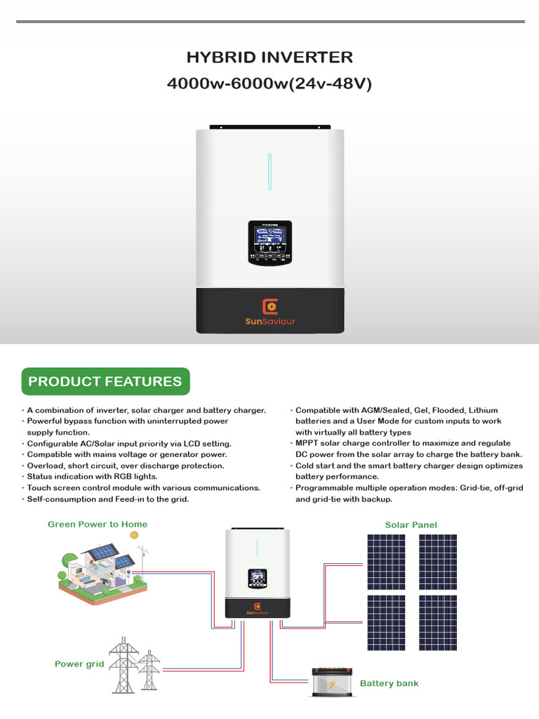 SunSaviour 4-6KW data sheet | Download Free PDF | Power Inverter ...