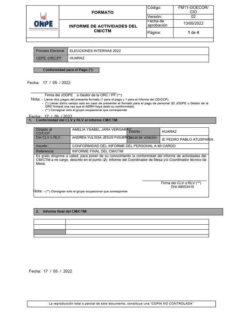 Informe de Actividades Elecciones 2022 | PDF | Gobierno | Elecciones