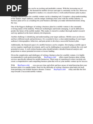 Business Plan Mobile