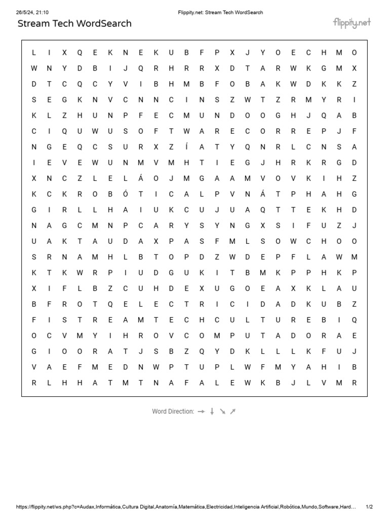 Flippity stream tech wordsearch pdf inform tica ciencias de
