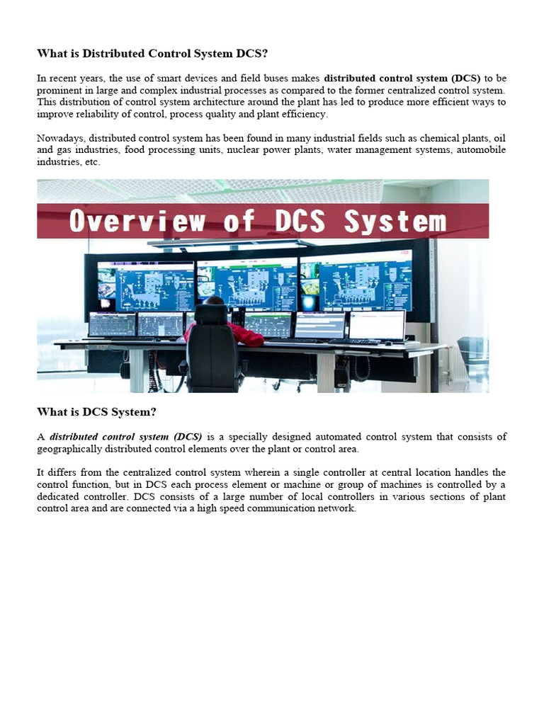 What Is Distributed Control System DCS | PDF | Scada | Computing