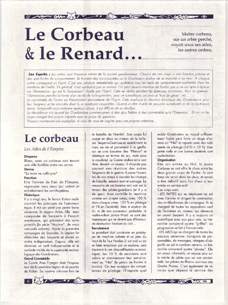 Hawkmoon - (FR) - Scénario - Le Corbeau & Le Renard & Autres Animaux | PDF