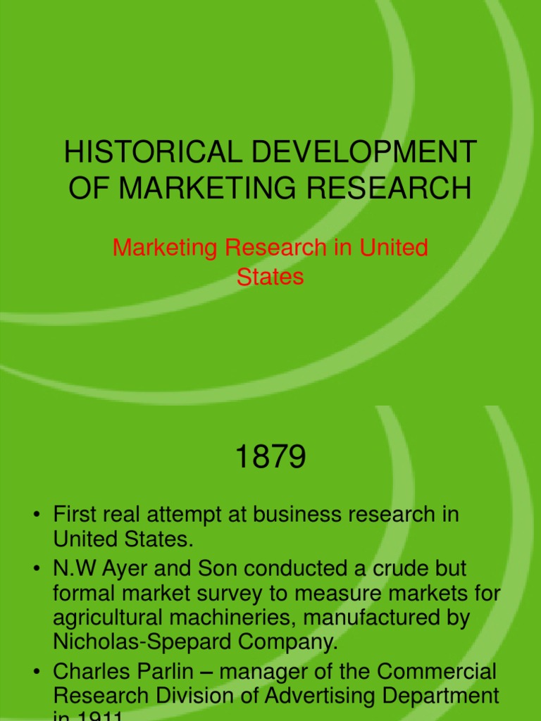 Historical Development of Marketing Research | PDF | History