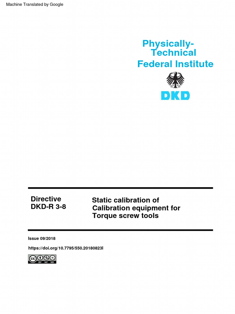 DKD R 3 8 2018 De-1 | PDF | Calibration | Torque
