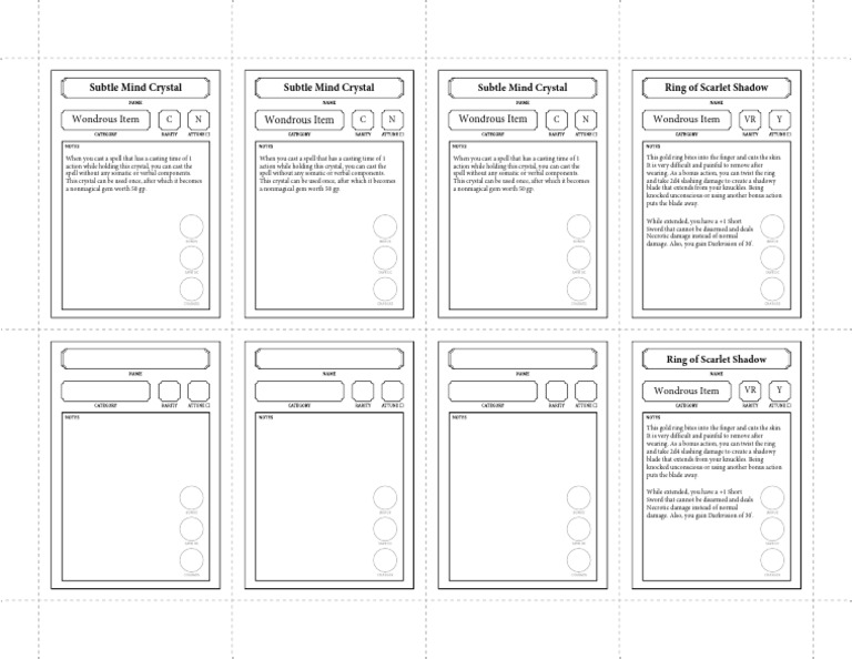Leslie Game Magic Items - 12-10-23 | PDF