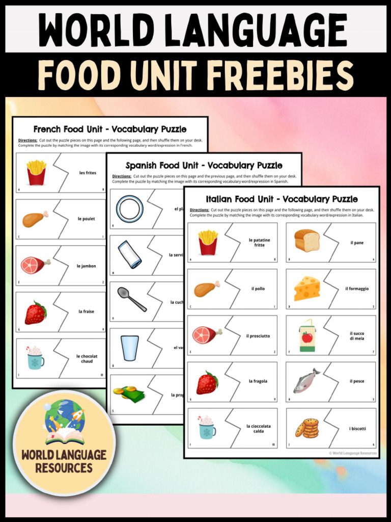 World Language Food Unit Puzzle | PDF | Digital Millennium Copyright Act