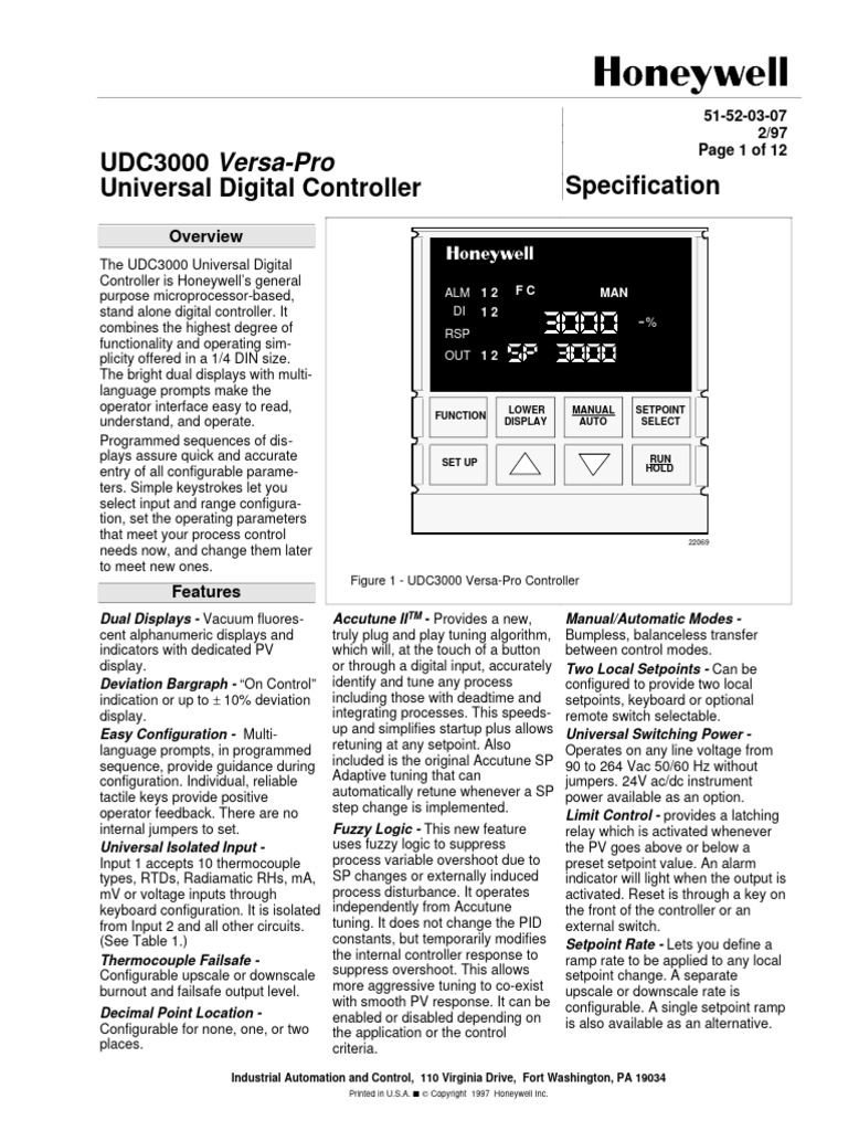 Honeywell UDC 3000 | PDF | Relay | Resistor