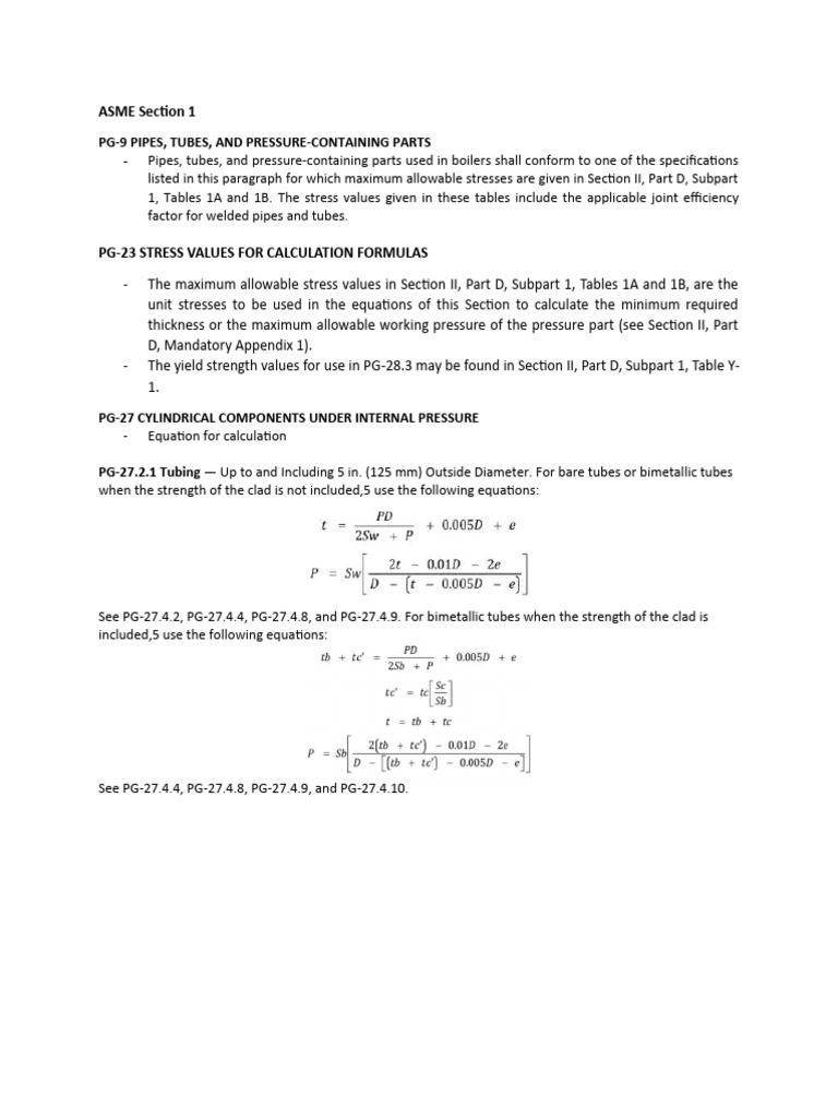 ASME Section 1: Pipes and Stress Values | PDF | Science & Mathematics ...
