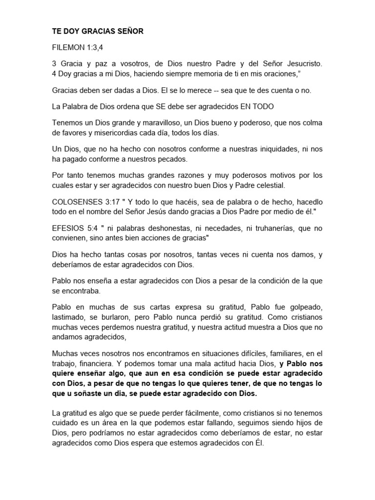 La Importancia de Ser Agradecidos con Dios | PDF | Gratitud | Dios