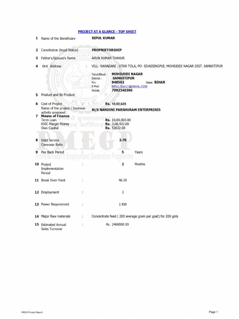 Goat Farming Excel | PDF