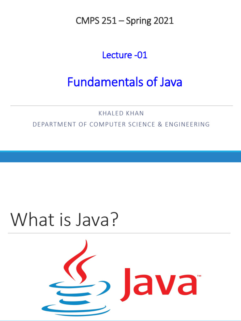 01-Fundamentals of JAVA | PDF | Java (Programming Language) | Java ...