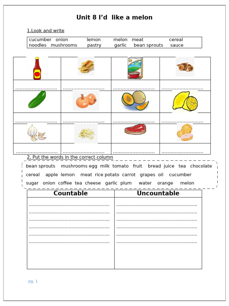 Unit 8: Food Preferences and Vocabulary | PDF | Foods | Cuisine