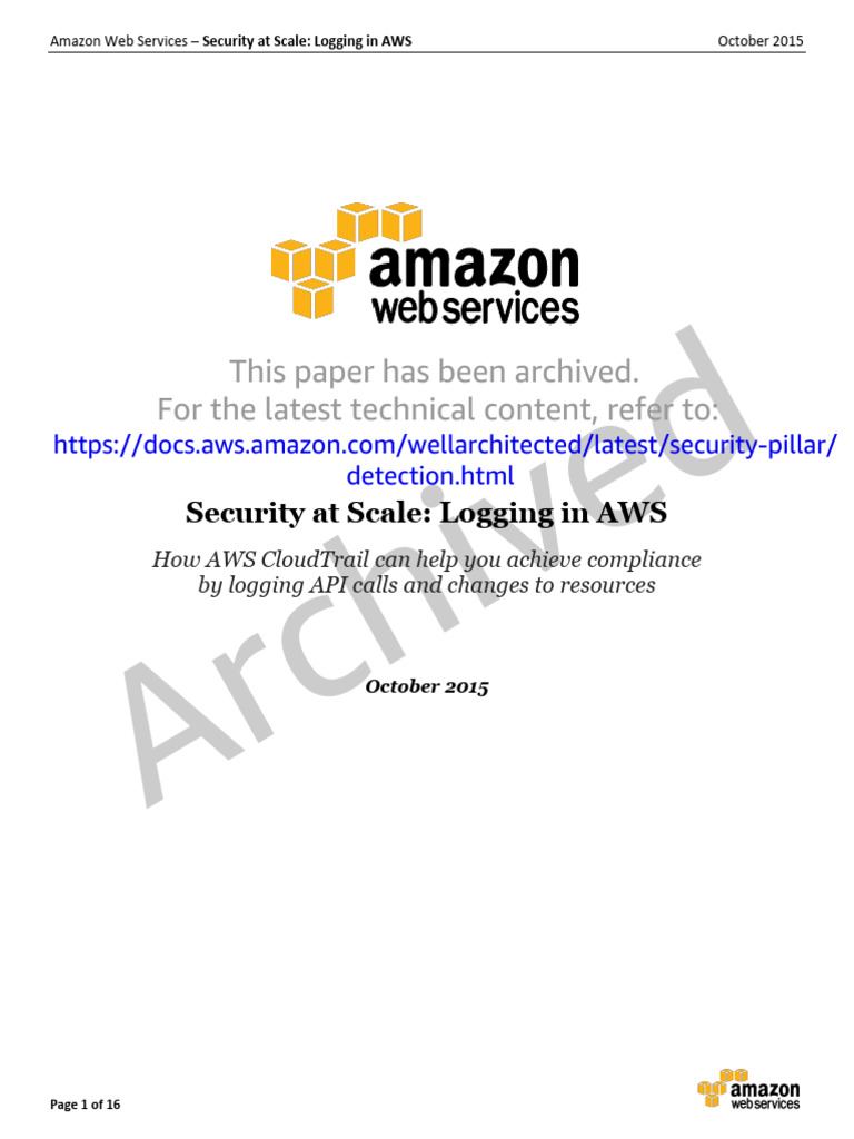 AWS CloudTrail for Compliance Logging | PDF | Information Security ...