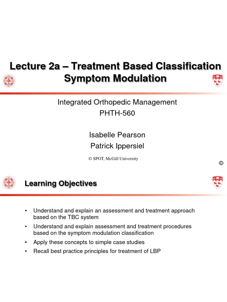 Lecture 2a LX Symptom Modulation | PDF | Low Back Pain | Back Pain