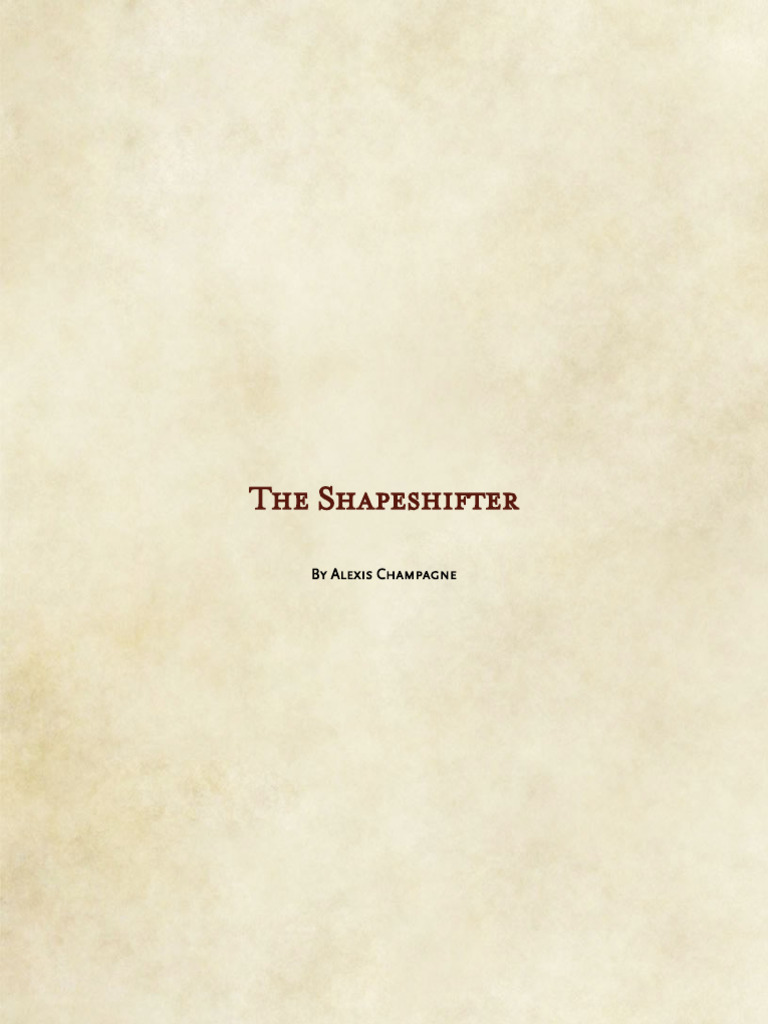 Shapeshifter Class Features Guide | PDF