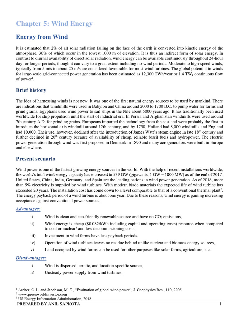 Understanding Wind Energy Dynamics | PDF | Wind Turbine | Wound