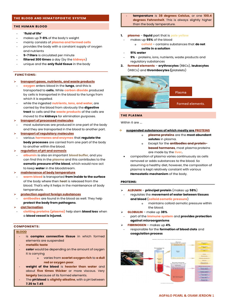 Blood and Hematopoietic System | PDF | Coagulation | Platelet