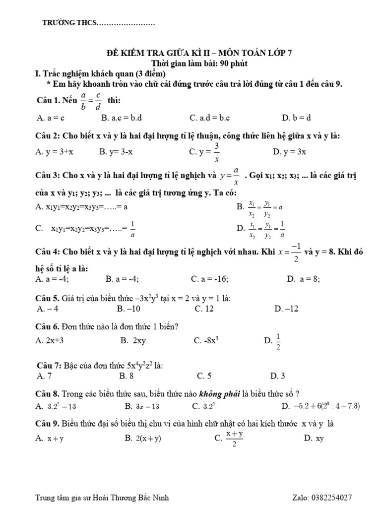 ĐỀ 5, MT, ĐA, TN 3 7 | PDF