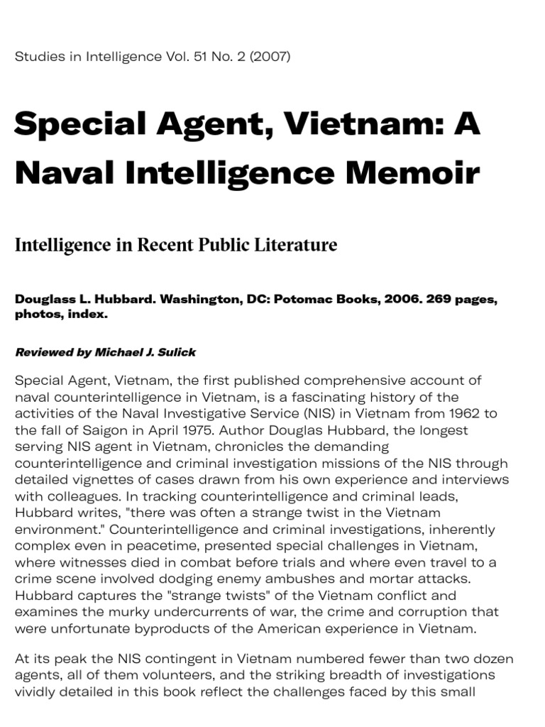 Review Special Agent Vietnam | PDF | Naval Criminal Investigative ...