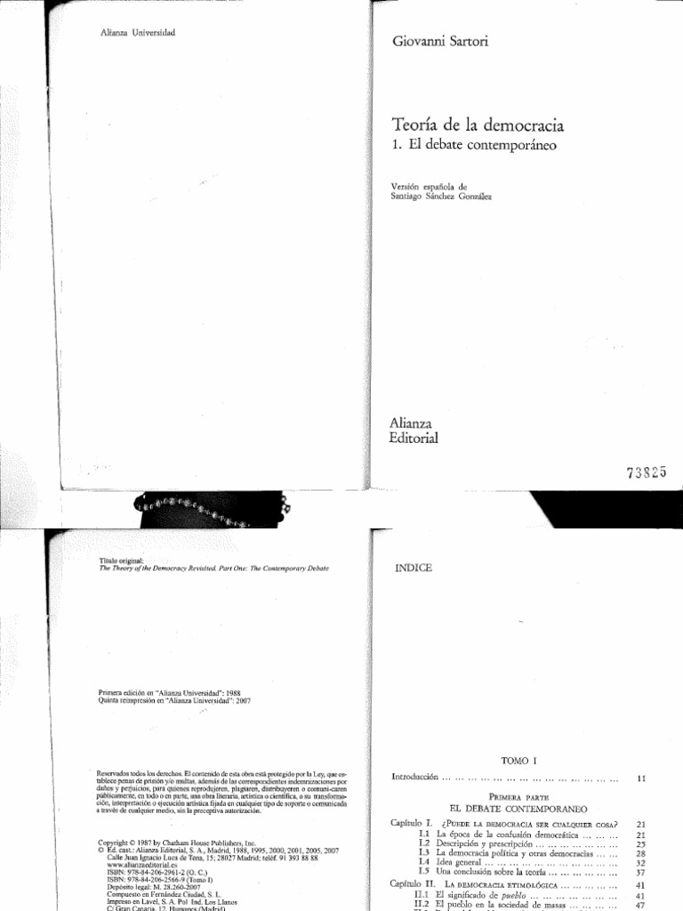 SARTORI Giovanni Teoria de La Democracia | PDF