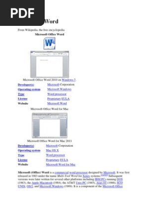 Microsoft Word Microsoft Word Microsoft Office
