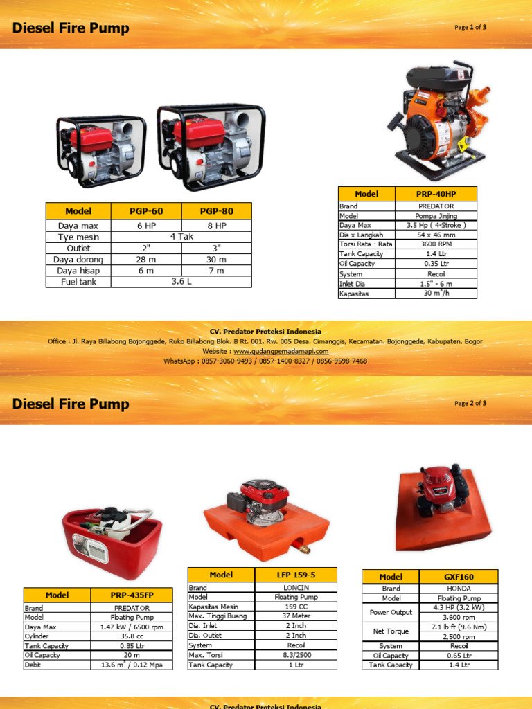 Catalog Fire Pump. New | PDF | Vehicle Parts | Internal Combustion Engine